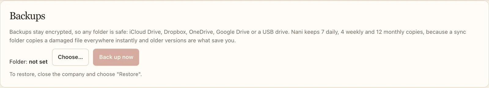 Backups.